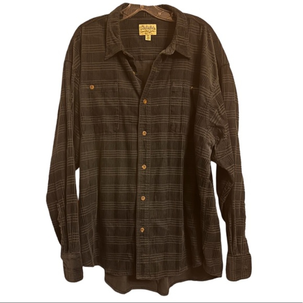 Cabela’s legendary quality buttonup velvet corduroy plaid texture shirt 2xL